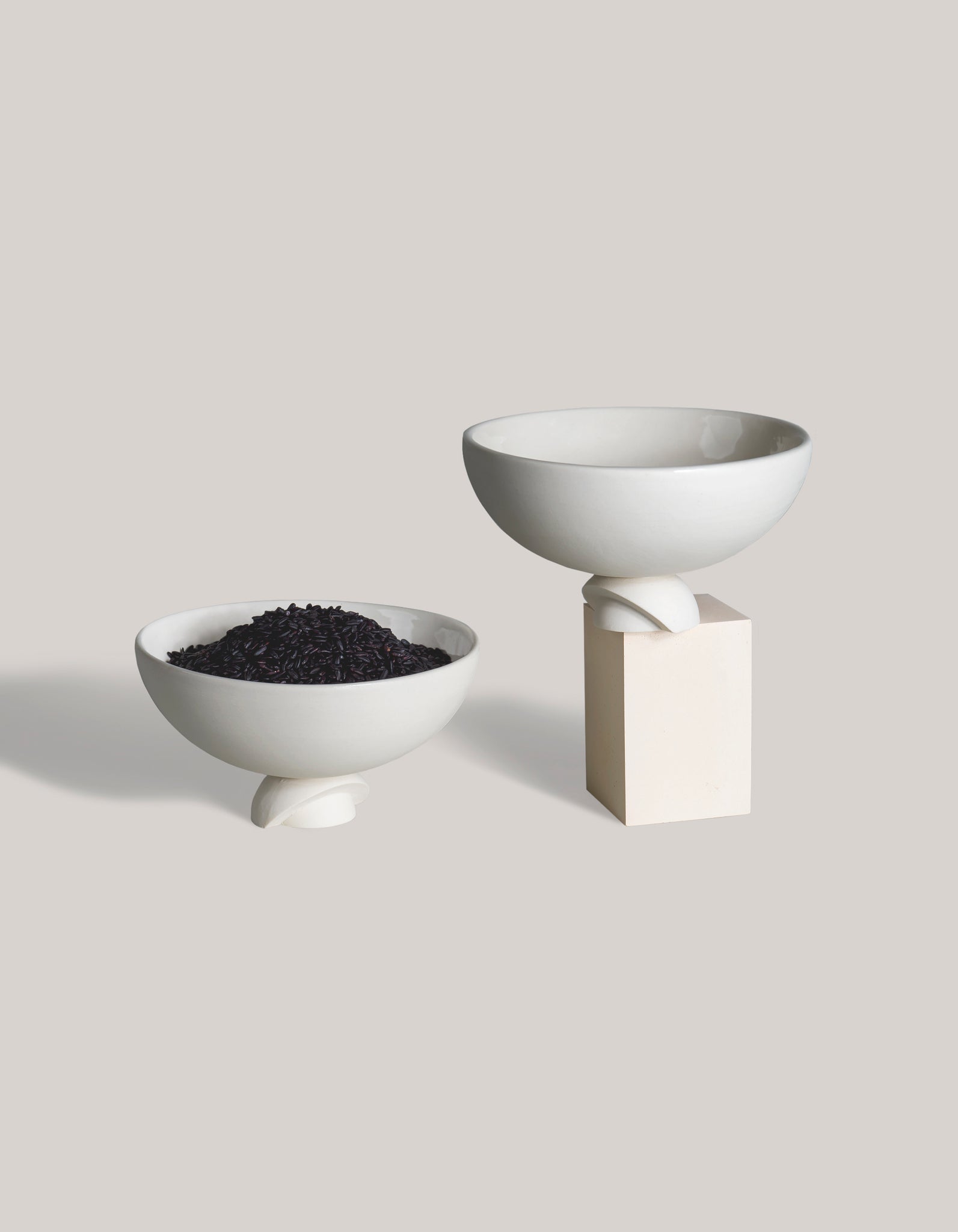 Kaolin Rice Bowl Set of 2 White