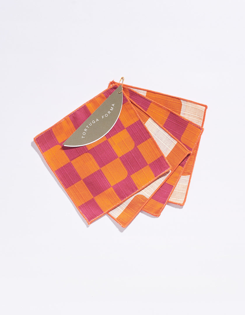 Cocktail Napkins Double Sided Checker